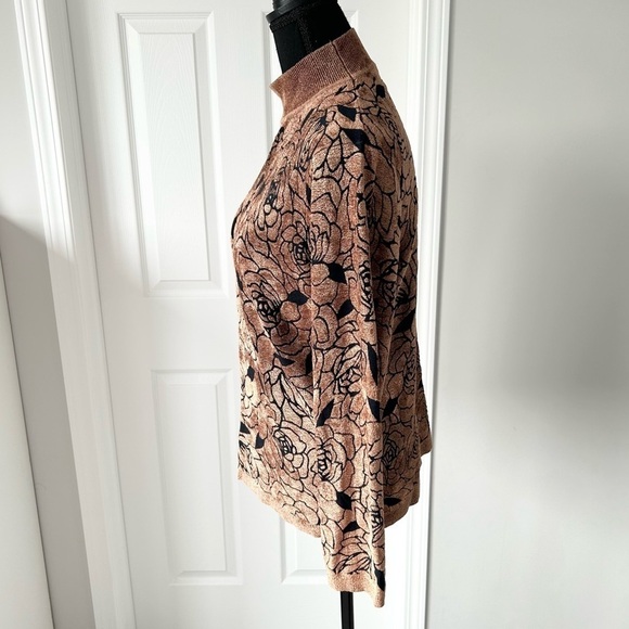 Vintage Tradition Roses  Print Soft High Neck Sweater - Picture 2 of 16
